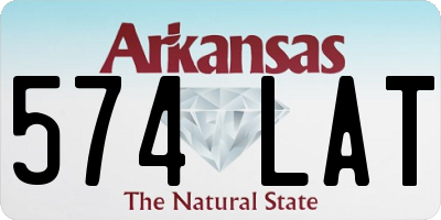 AR license plate 574LAT