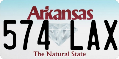 AR license plate 574LAX