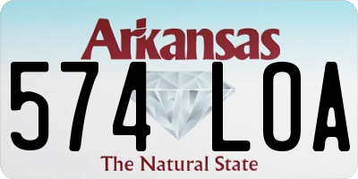 AR license plate 574LOA