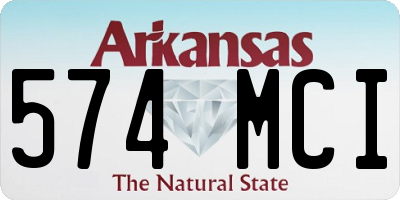 AR license plate 574MCI