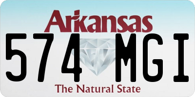 AR license plate 574MGI