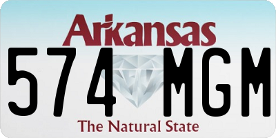 AR license plate 574MGM