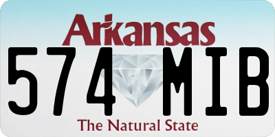 AR license plate 574MIB