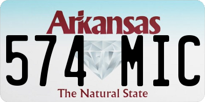 AR license plate 574MIC