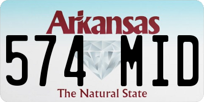 AR license plate 574MID
