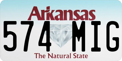AR license plate 574MIG