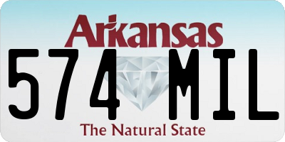 AR license plate 574MIL