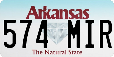 AR license plate 574MIR