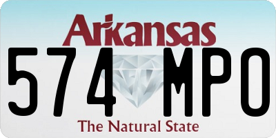 AR license plate 574MPO