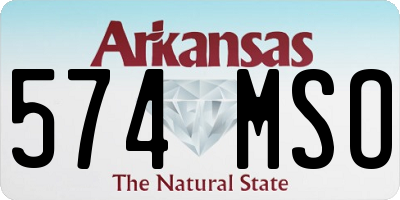 AR license plate 574MSO