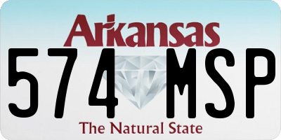 AR license plate 574MSP
