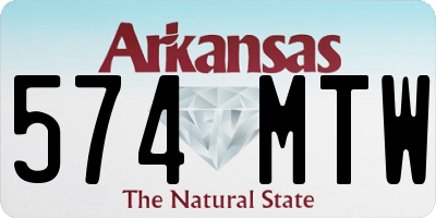 AR license plate 574MTW