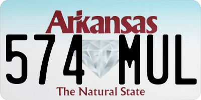 AR license plate 574MUL