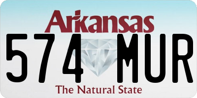 AR license plate 574MUR
