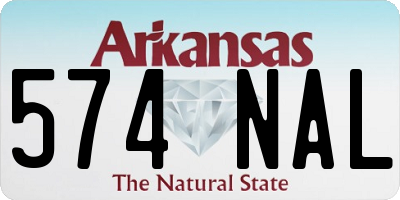 AR license plate 574NAL