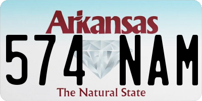 AR license plate 574NAM