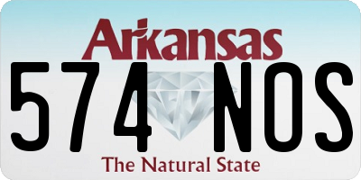 AR license plate 574NOS
