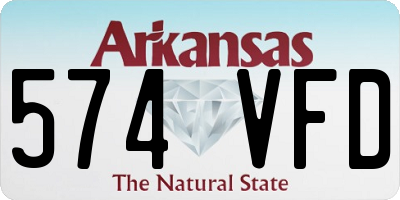 AR license plate 574VFD