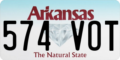 AR license plate 574VOT
