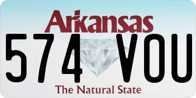 AR license plate 574VOU