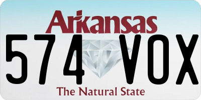 AR license plate 574VOX