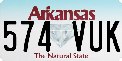 AR license plate 574VUK