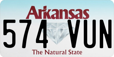 AR license plate 574VUN