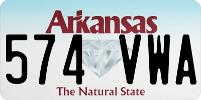 AR license plate 574VWA