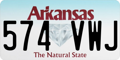 AR license plate 574VWJ