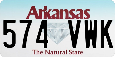AR license plate 574VWK
