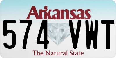AR license plate 574VWT