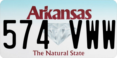 AR license plate 574VWW