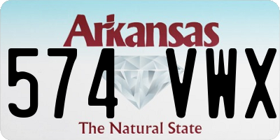 AR license plate 574VWX