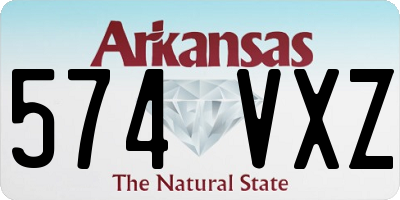 AR license plate 574VXZ