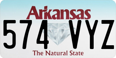 AR license plate 574VYZ
