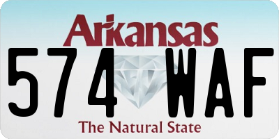 AR license plate 574WAF
