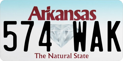 AR license plate 574WAK