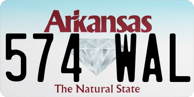 AR license plate 574WAL
