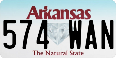 AR license plate 574WAN
