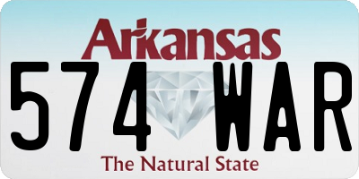 AR license plate 574WAR