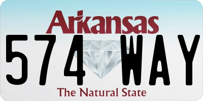 AR license plate 574WAY