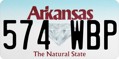AR license plate 574WBP