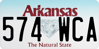 AR license plate 574WCA