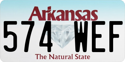 AR license plate 574WEF