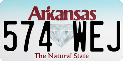 AR license plate 574WEJ