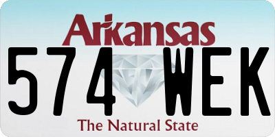 AR license plate 574WEK