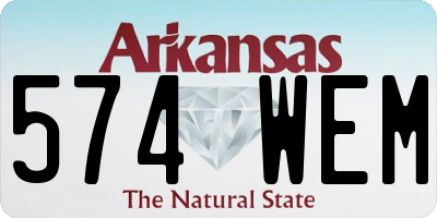 AR license plate 574WEM