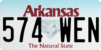 AR license plate 574WEN