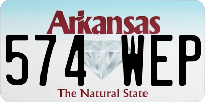 AR license plate 574WEP