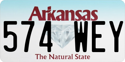AR license plate 574WEY